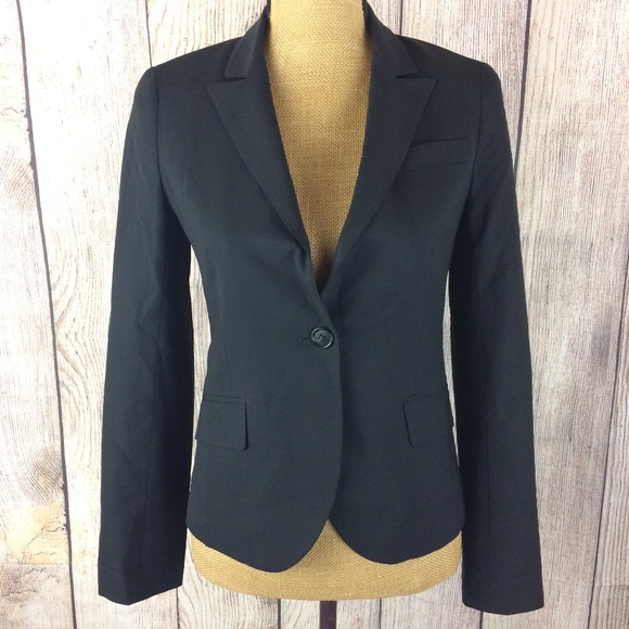 Theory Jackets & Blazers - Theory Black Wool Single Button Lined Blazer Sz 0